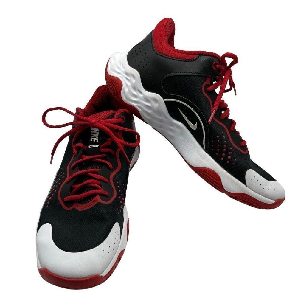 Nike‎ Fly By Mid 3 Basketball Sneakers Black/ White/Red DD9311-005 Men's Size 12